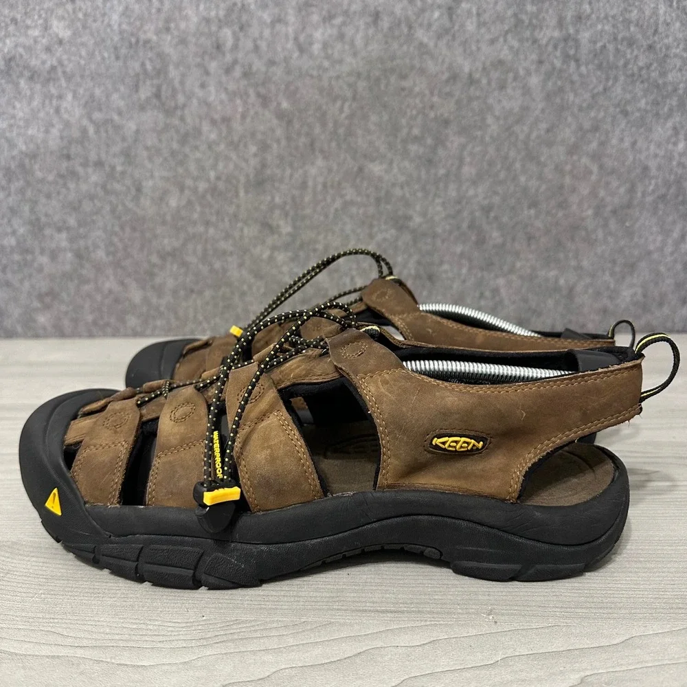 KEEN Newport Sandals Mens 14‎ Brown Bison Leather Waterproof Hiking Shoe